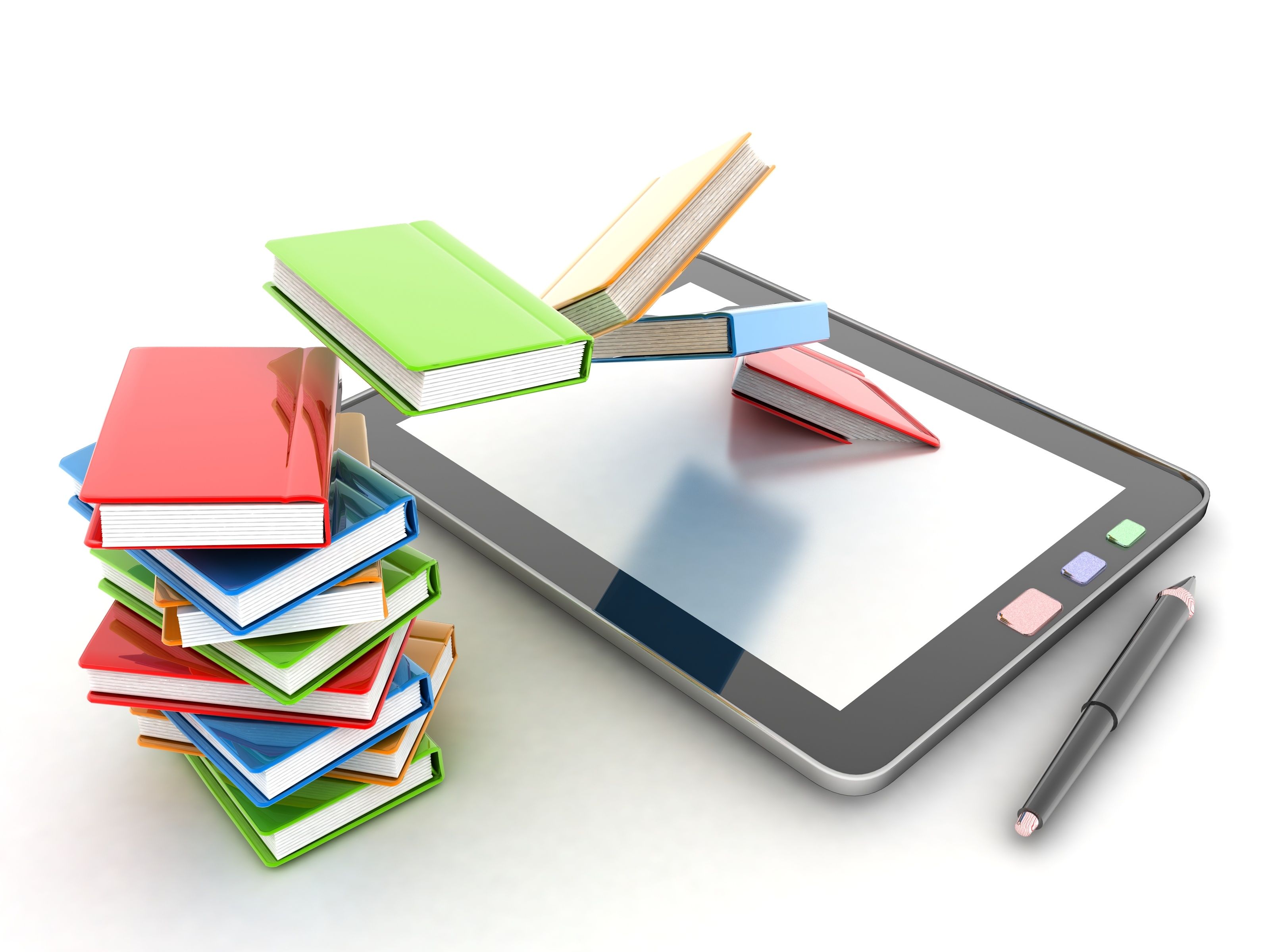DC Tablet with Books illustration